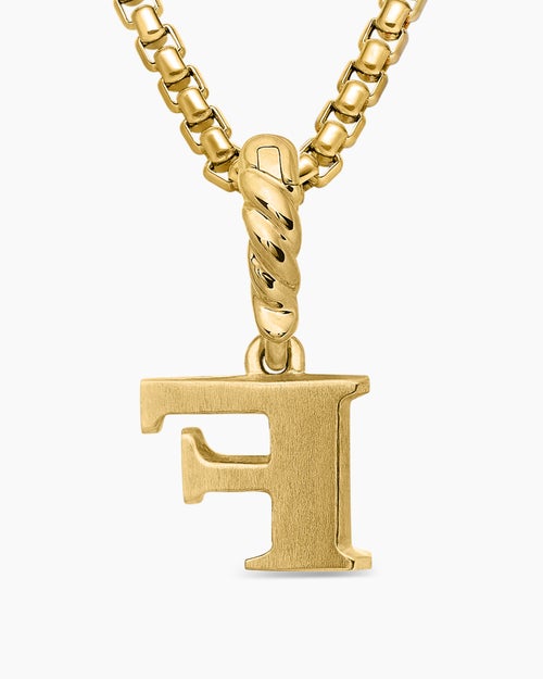 Womens Pavé Initial Pendant in 18K Yellow Gold with Diamond F