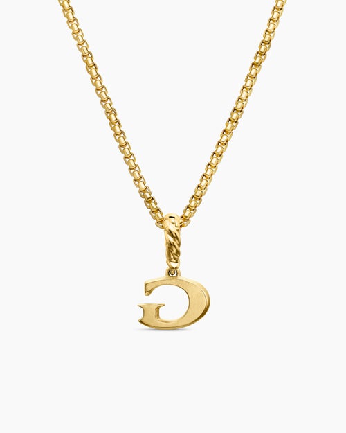 Womens Pavé Initial Pendant in 18K Yellow Gold with Diamond G