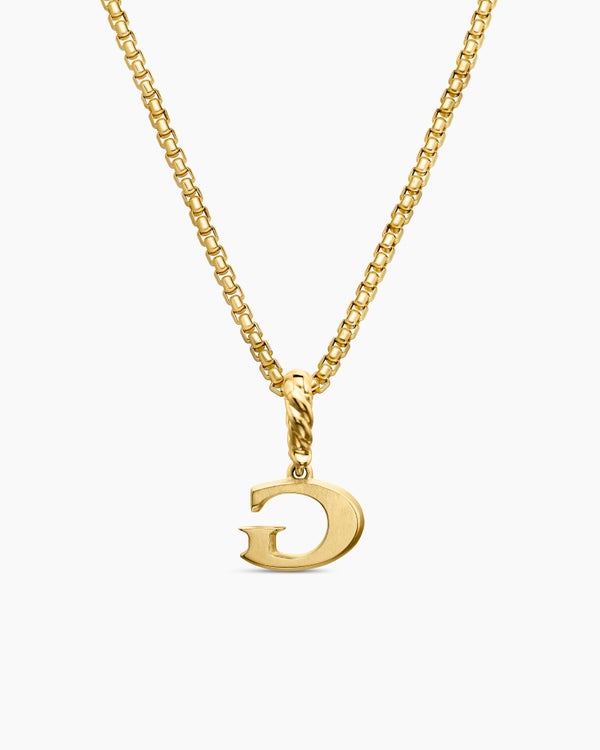 Pavé Initial Pendant in 18K Yellow Gold with Diamond G