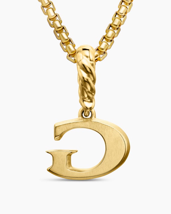 Pavé Initial Pendant in 18K Yellow Gold with Diamond G