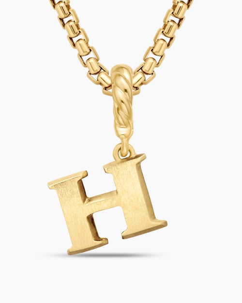 Womens Pavé Initial Pendant in 18K Yellow Gold with Diamond H