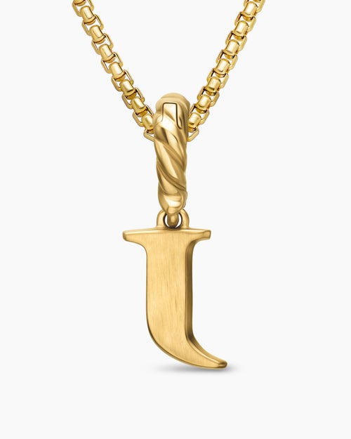 Womens Pavé Initial Pendant in 18K Yellow Gold with Diamond J