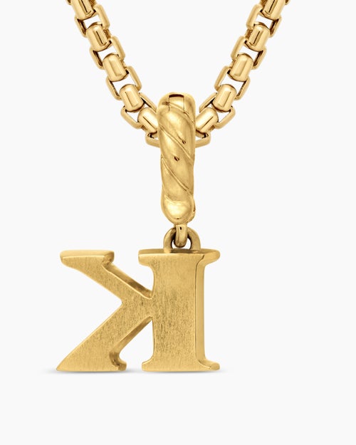 Womens Pavé Initial Pendant in 18K Yellow Gold with Diamond K