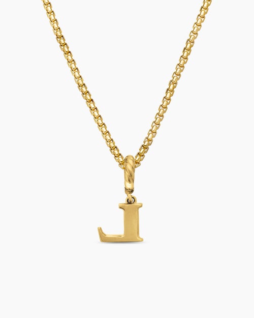 Womens Pavé Initial Pendant in 18ct Yellow Gold with Diamond L