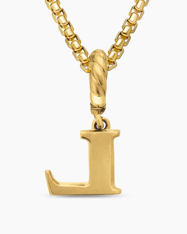 Pavé Initial Pendant in 18ct Yellow Gold with Diamond L