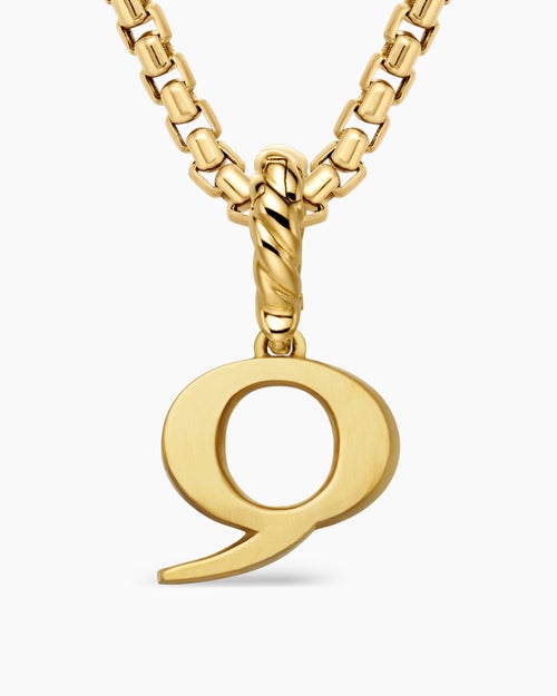 Womens Pavé Initial Pendant in 18K Yellow Gold with Diamond Q