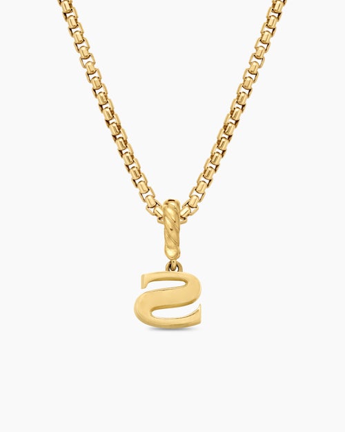 Womens Pavé Initial Pendant in 18K Yellow Gold with Diamond S