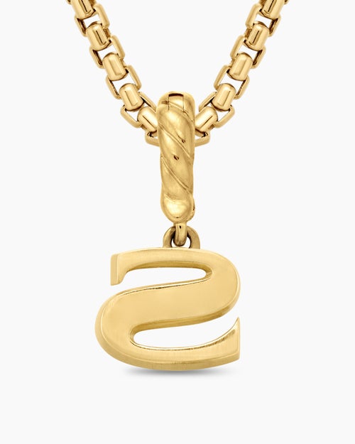 Womens Pavé Initial Pendant in 18K Yellow Gold with Diamond S