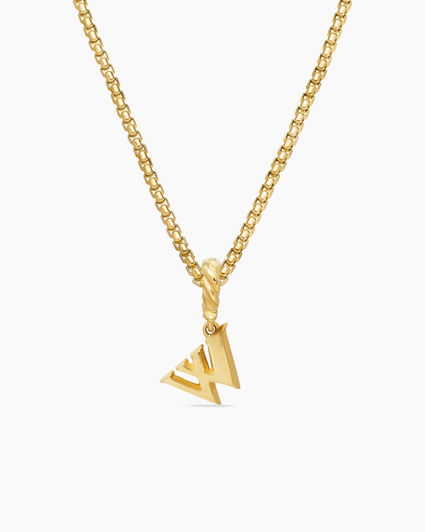 Pavé Initial Pendant in 18K Yellow Gold with Diamond W
