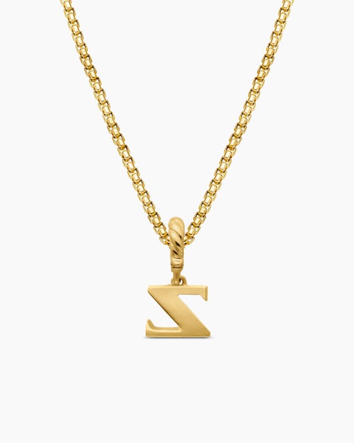 Womens Pavé Initial Pendant in 18K Yellow Gold with Diamond Z