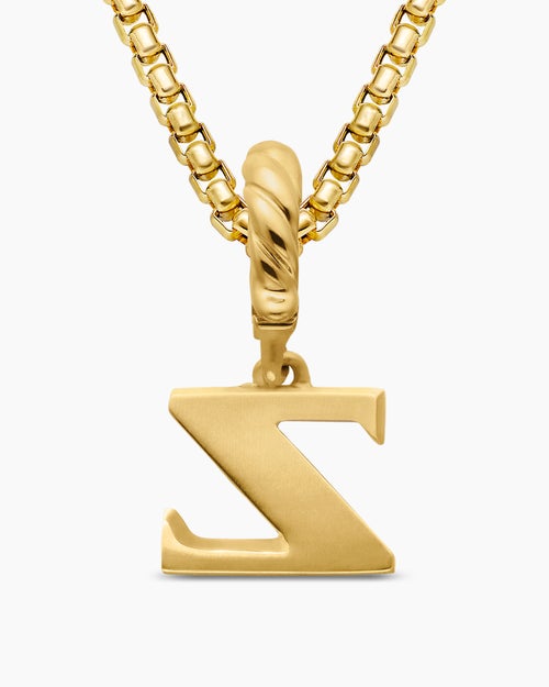 Womens Pavé Initial Pendant in 18K Yellow Gold with Diamond Z
