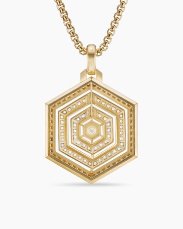 Carlyle™ Pendant in 18K Yellow Gold with Diamonds, 44.5mm