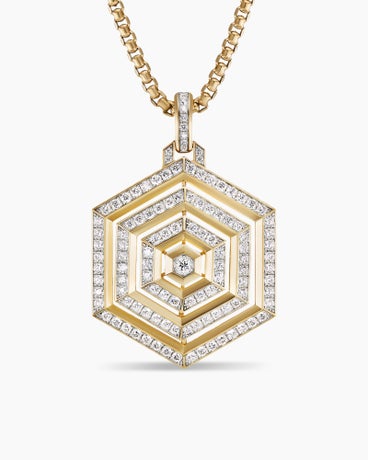 Carlyle™ Pendant in 18K Yellow Gold with Diamonds, 44.5mm