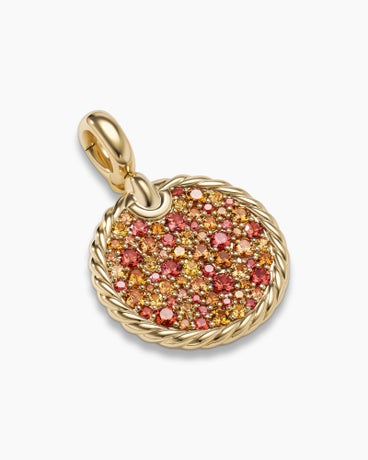 DY Elements® Colour Pendant in 18K Yellow Gold with Pavé Orange Sapphires, Spessartite Garnet and Yellow Sapphires, 30mm