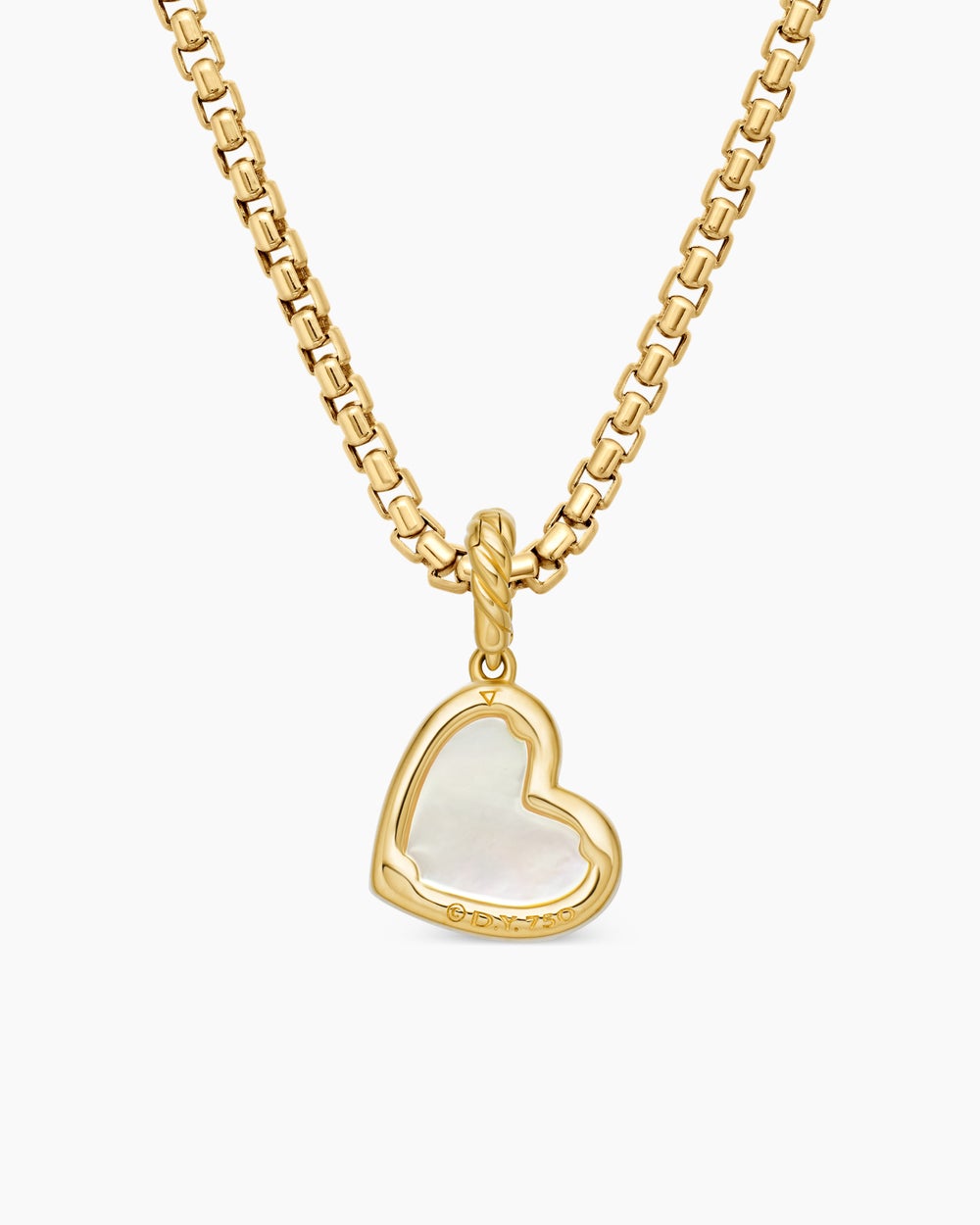 Pendentif cœur DY Elements® en or jaune 18 carats avec nacre et diamants, 11 mm femme