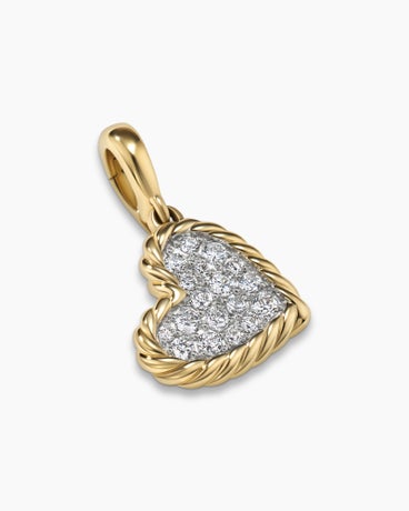 DY Elements® Heart Pendant in 18K Yellow Gold with Diamonds, 12.6mm