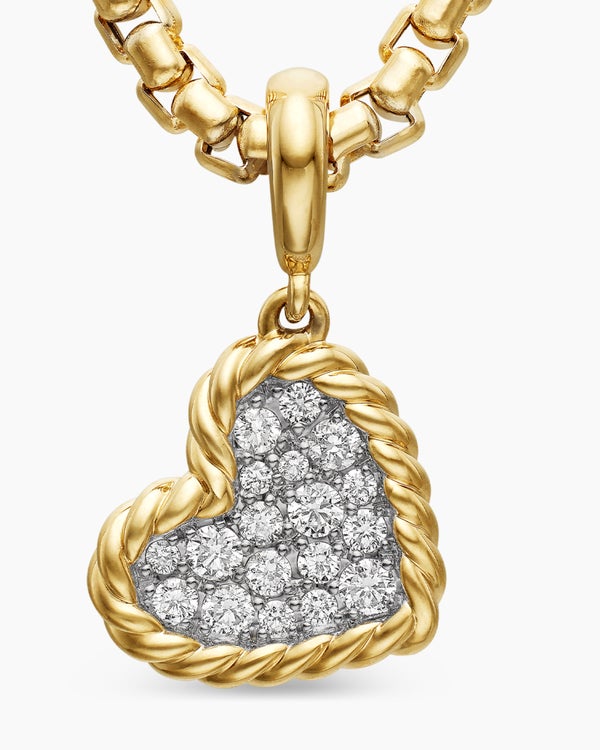 DY Elements® Heart Pendant in 18K Yellow Gold with Diamonds, 11mm