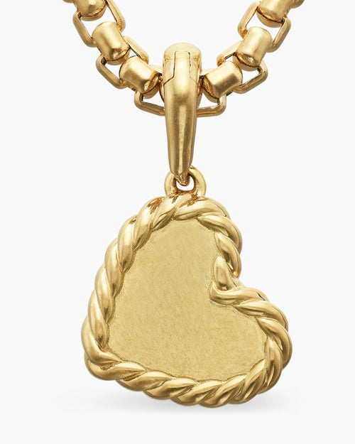 Womens DY Elements® Heart Pendant in 18K Yellow Gold with Diamonds, 11mm