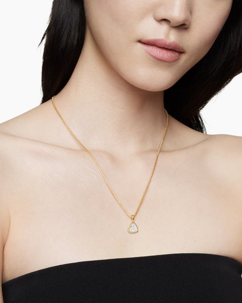 Womens DY Elements® Heart Pendant in 18K Yellow Gold with Diamonds, 11mm