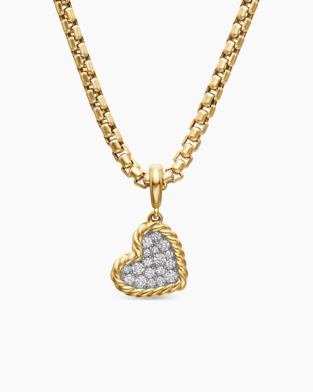 Pendentif DY Elements® cœur en or jaune 18 carats avec diamants, 11 mm femme