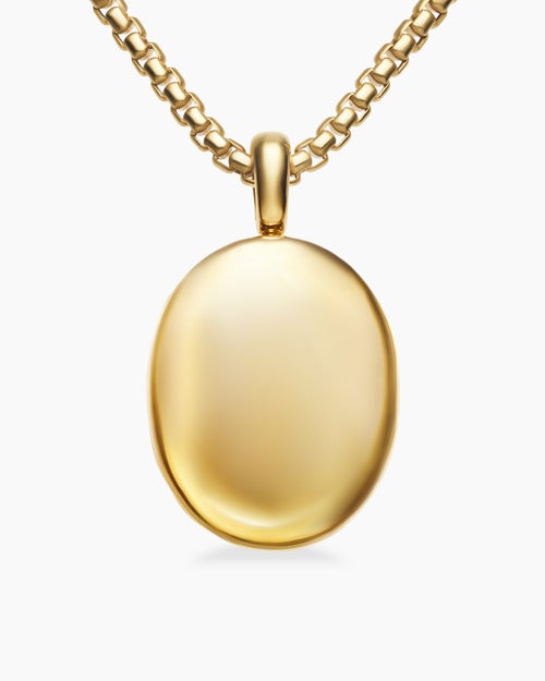 Womens Sculpted Cable Locket in 18K Yellow Gold, 24mm
