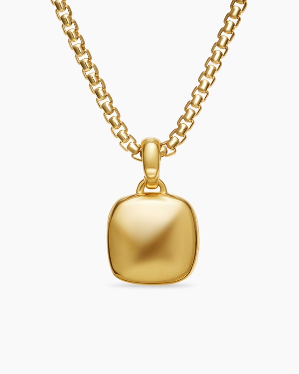 Sculpted Cable Square Locket in 18K Yellow Gold, 14.5mm