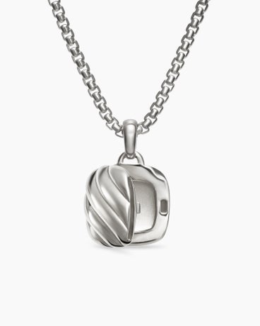 Sculpted Cable Square Locket in Sterling Silver, 22.5mm