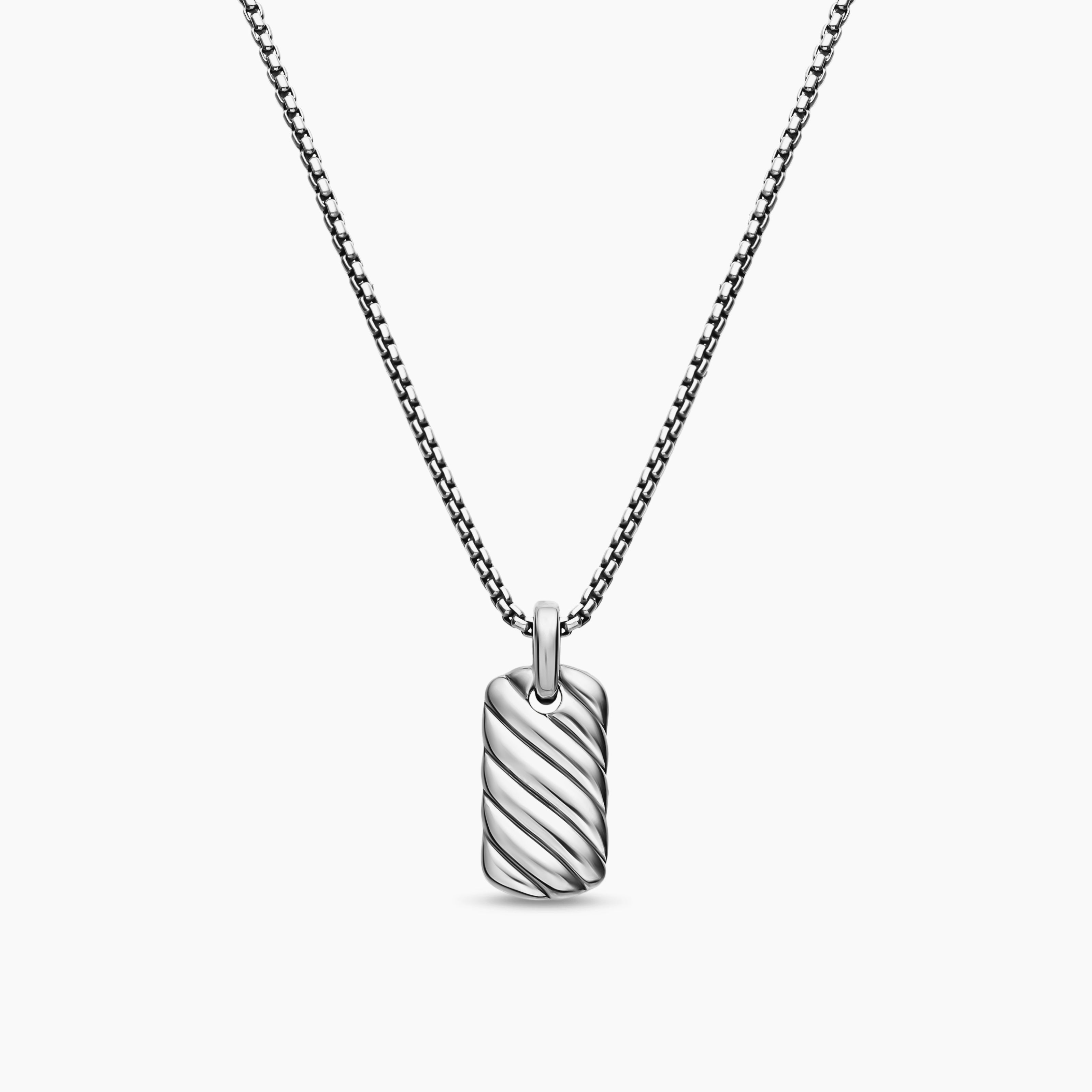 M&eacute;daille Sculpted Cable de petite taille en argent massif, 10 mm femme 