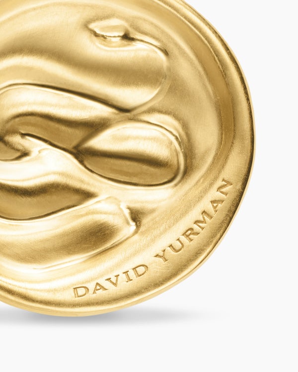 Snake Amulet in 18K Yellow Gold with Diamonds, 18.8mm