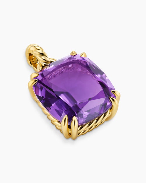 Womens Marbella Pendant in 18K Yellow Gold with Amethyst, 22mm