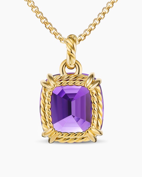 Marbella Pendant in 18K Yellow Gold with Amethyst, 22mm