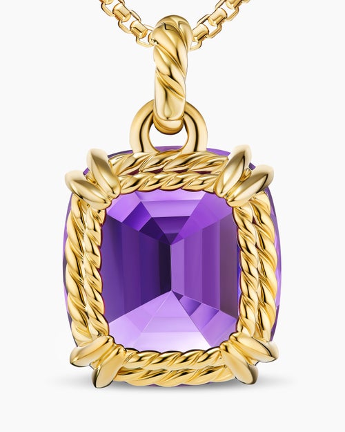 Womens Marbella Pendant in 18K Yellow Gold with Amethyst, 22mm
