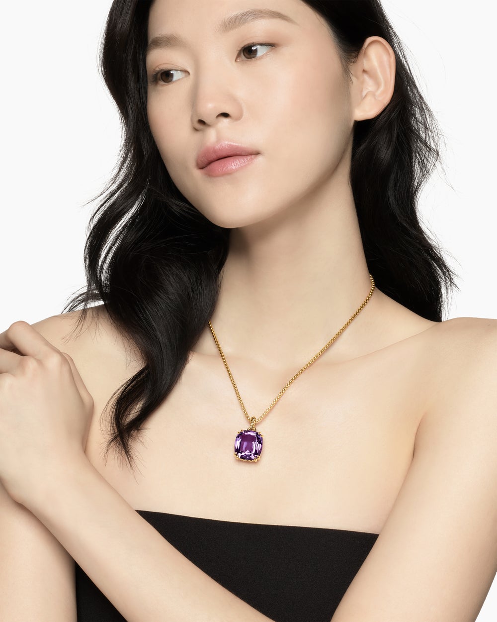 Womens Marbella Pendant in 18K Yellow Gold with Amethyst, 22mm