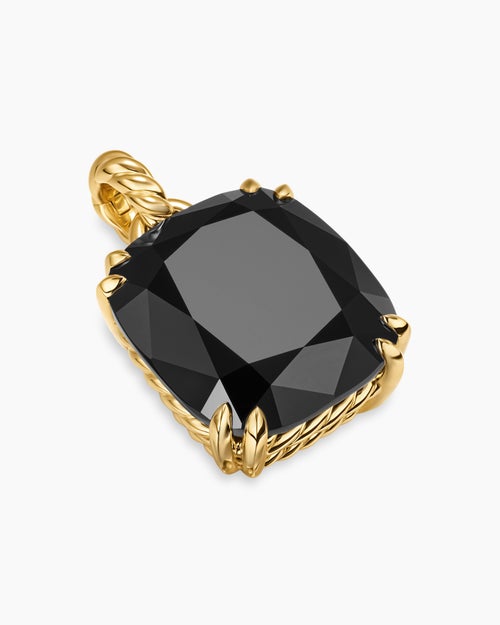 Womens Marbella Pendant in 18K Yellow Gold with Black Onyx, 22mm