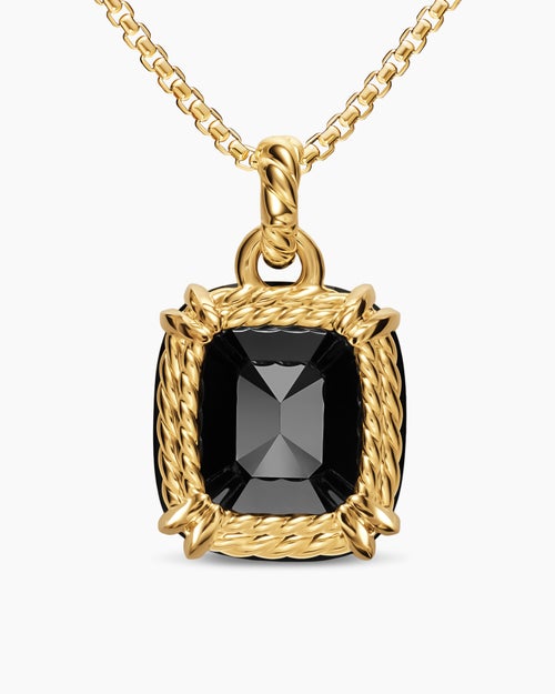 Womens Marbella Pendant in 18K Yellow Gold with Black Onyx, 22mm