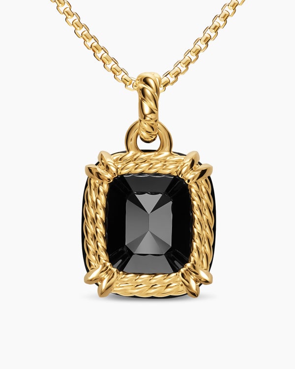 Marbella Pendant in 18K Yellow Gold with Black Onyx, 22mm