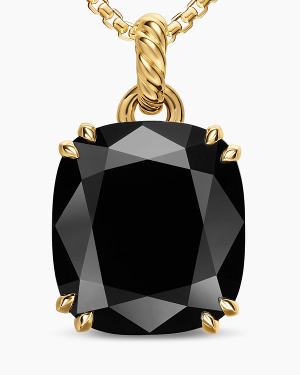 Marbella Pendant in 18K Yellow Gold with Black Onyx, 22mm