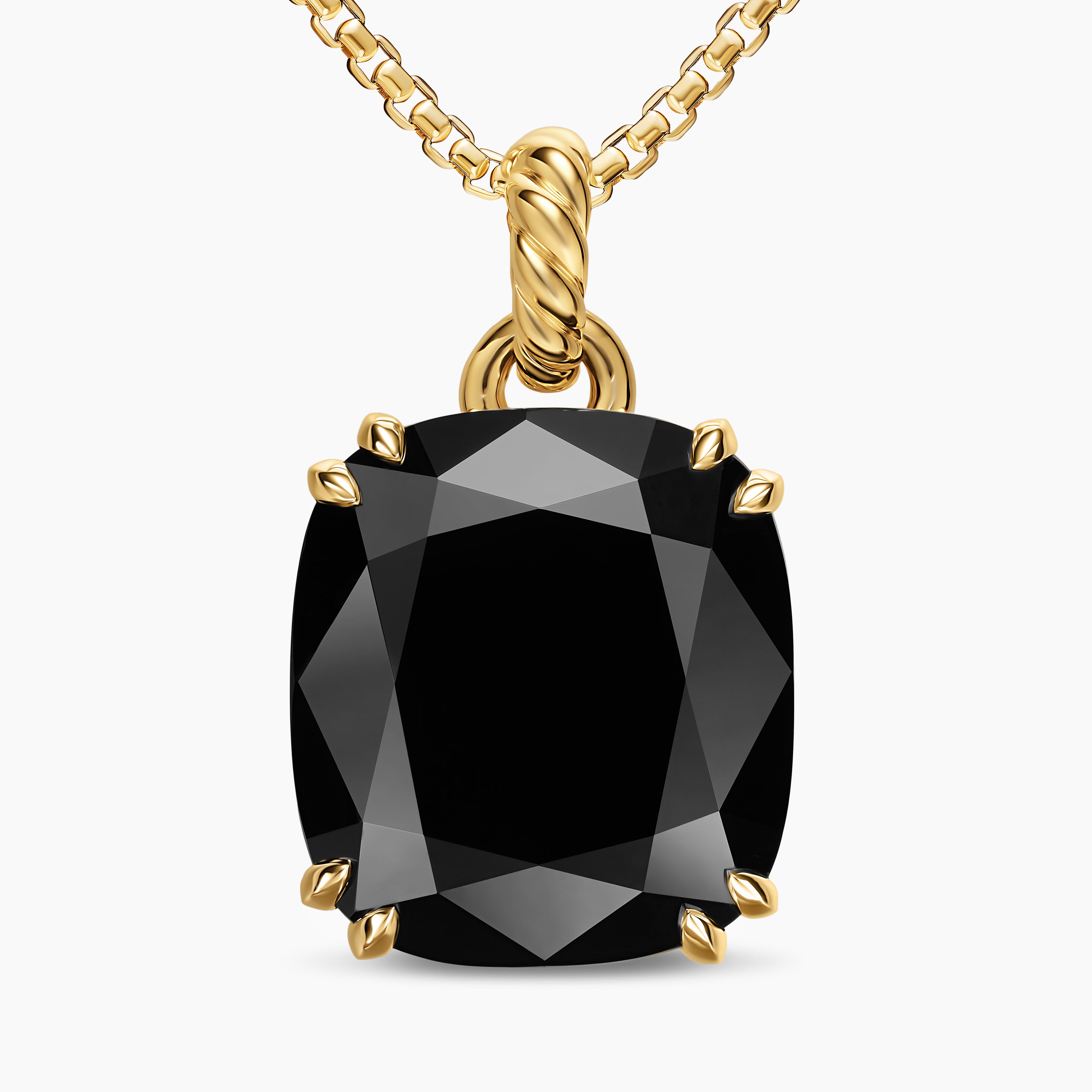 Womens Marbella Pendant in 18K Yellow Gold with Black Onyx, 22mm