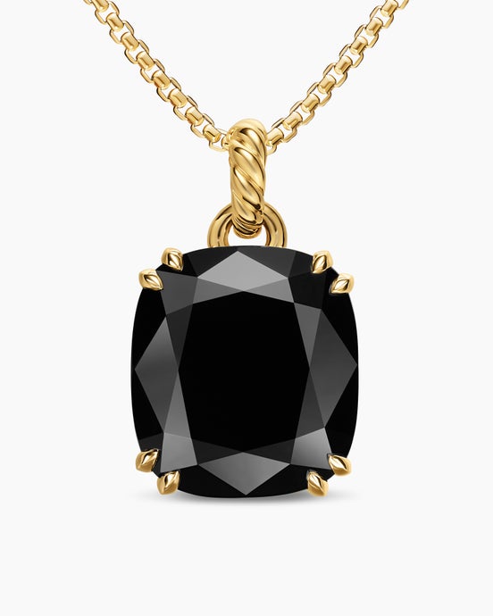Marbella Pendant in 18K Yellow Gold with Black Onyx, 22mm
