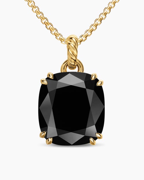 Womens Marbella Pendant in 18K Yellow Gold with Black Onyx, 22mm