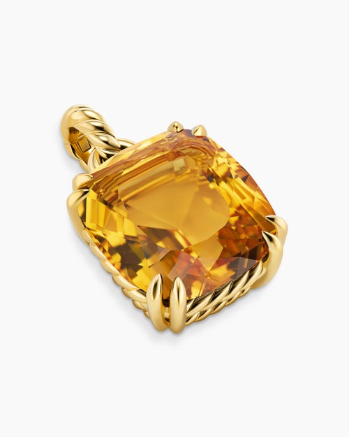 Womens Marbella Pendant in 18K Yellow Gold with Citrine, 22mm