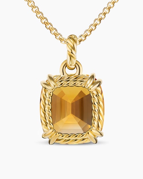 Womens Marbella Pendant in 18K Yellow Gold with Citrine, 22mm