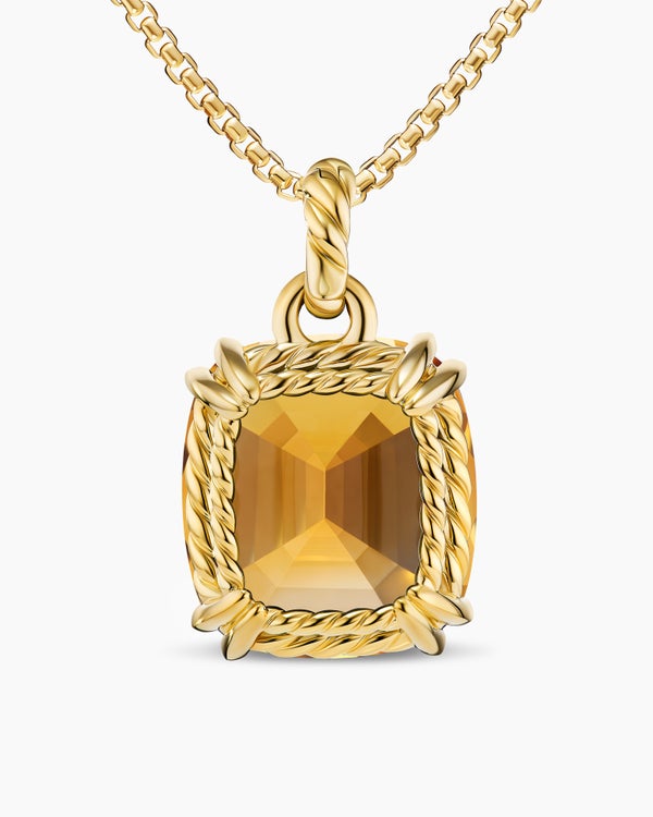 Pendentif Marbella en or jaune 18 carats et citrine, 22 mm