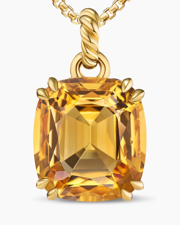 Pendentif Marbella en or jaune 18 carats et citrine, 22 mm