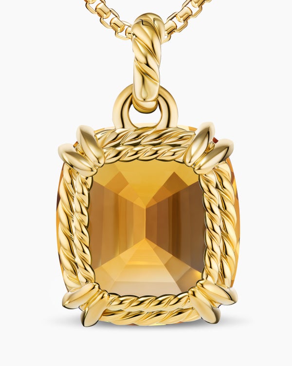 Pendentif Marbella en or jaune 18 carats et citrine, 22 mm