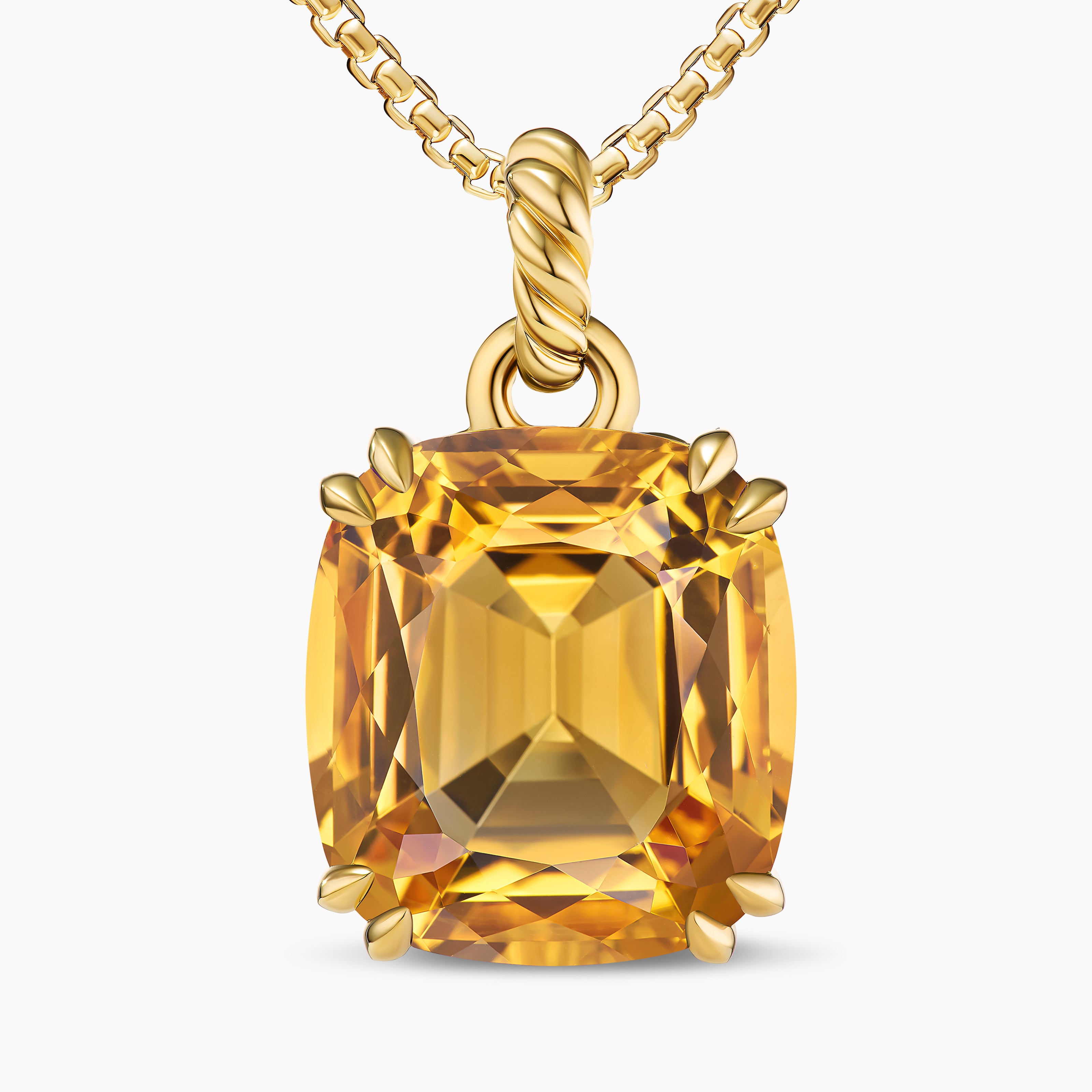 Pendentif Marbella en or jaune 18 carats et citrine, 22 mm femme 