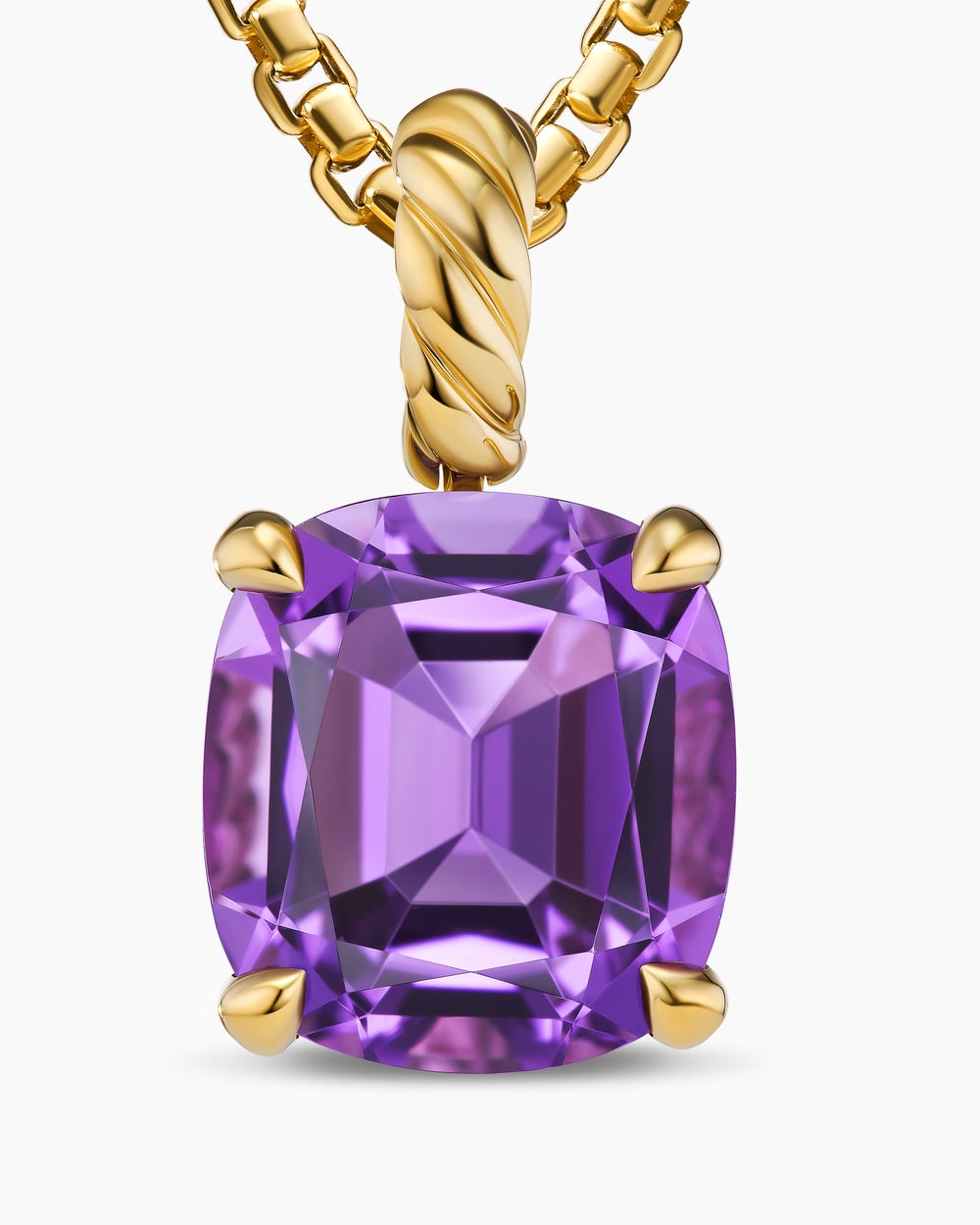 Womens DY Marbella™ Pendant in 18K Yellow Gold with Amethyst, 12mm
