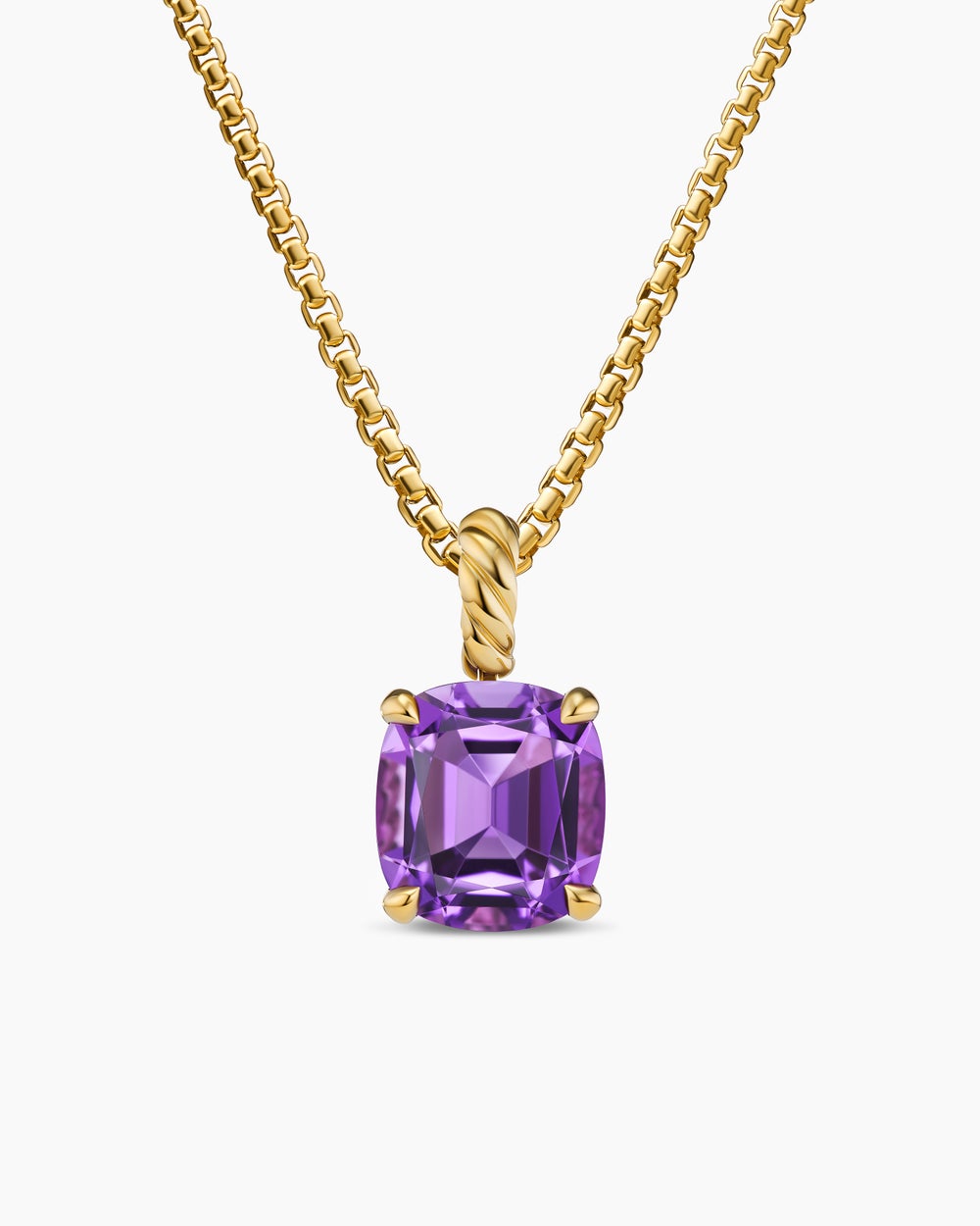 Womens DY Marbella™ Pendant in 18K Yellow Gold with Amethyst, 12mm