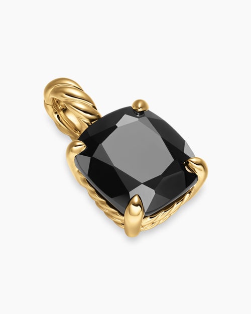 Womens Marbella Pendant in 18K Yellow Gold with Black Onyx, 12mm