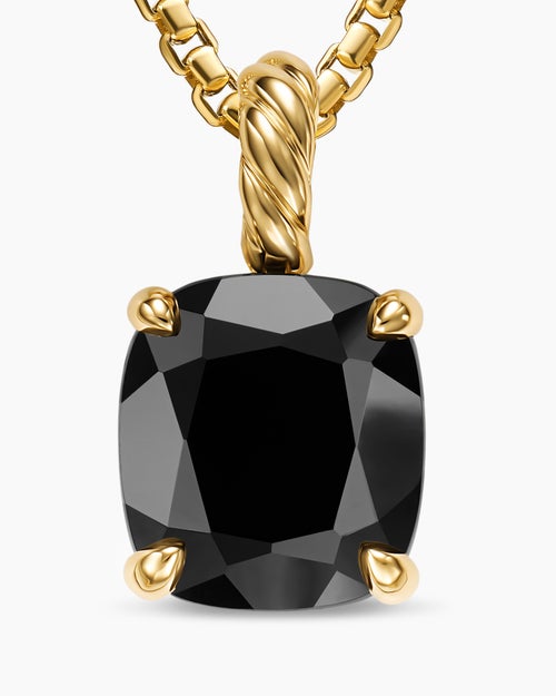Womens Marbella Pendant in 18K Yellow Gold with Black Onyx, 12mm